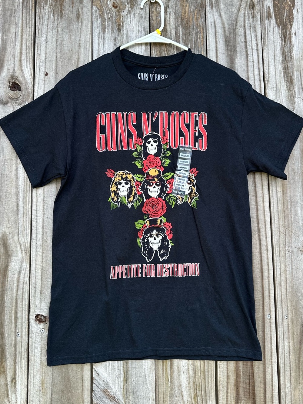 Guns N Roses Black Graphic Tee - Appetite For Destruction Unisex Size Medium